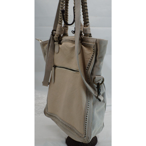 Free People Faye Distressed Tote Bag Leather And Suede - Picture 4 of 11